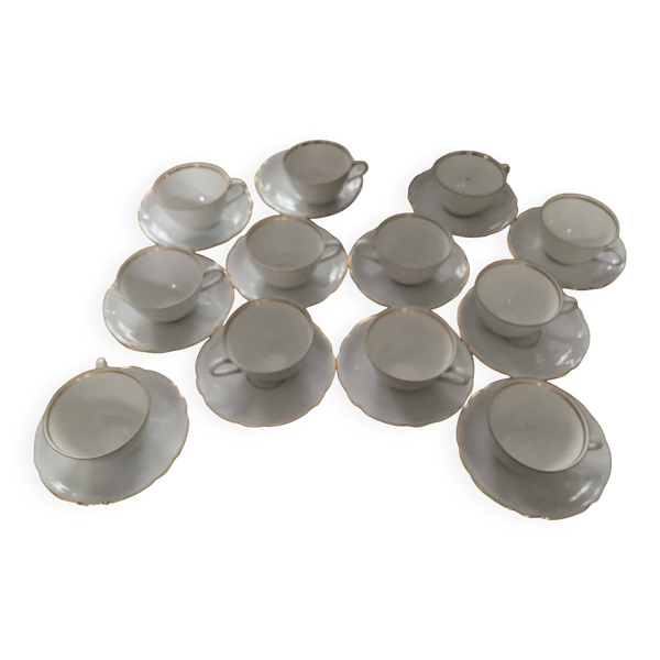 Lot de 12 tasses à café et sous tasses vintage Seltmann Weiden « Pet&nbsp;»