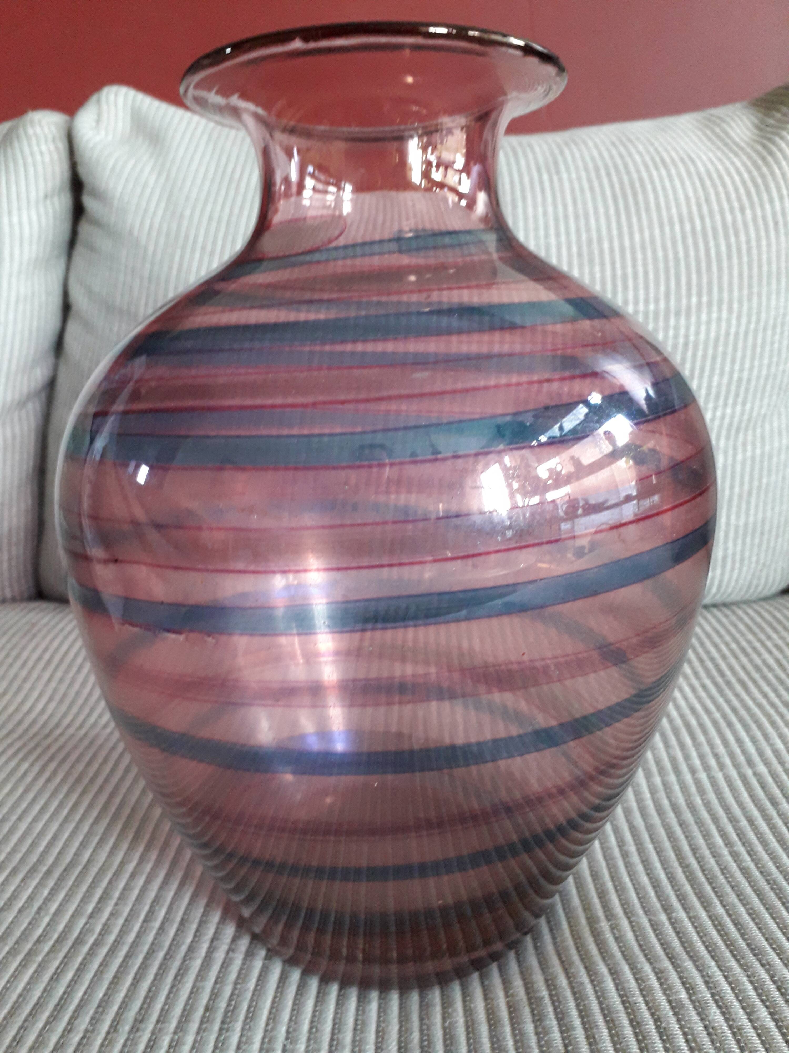 Large vintage blown glass vase