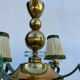 Art Deco brass and glass chandelier