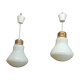 Paire de suspensions ampoules géantes en opaline
