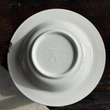 Set of 4 Italian deep plates Ceramica Quadrifoglio with blue rim D22