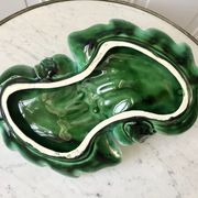 présentoir en céramique / barbotine modèle feuille années 60-70