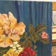 Toile huile fleurs