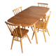 Retro Blonde Ercol Model 383 Dining Table & Four Stick Back Kitchen Dining Chairs