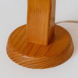 Pied de lampe de forme organique en pin, Années 80