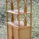 Bibliothèque rotin vintage 1970 meuble 2 portes et étagères