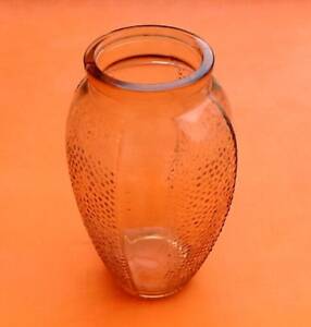 Art deco vase decoration pearl tips transparent pink glass