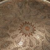 Oriental silver-plated copper tray