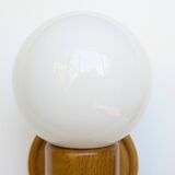 Pair of pine and opaline wall lights