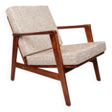 Scandinavian Vintage Armchair With Upholstery Bouclè Cushions Mid Century Design