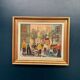 Original Swedish Oil on Canvas – “Market Scene” by Arne Wallsten – Signed
