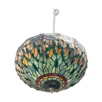 Suspension tiffany dragonfly green