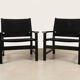 Pair of vintage "safari" style armchairs published by Hyllinge Møbler.
