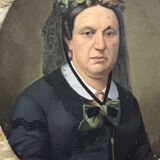 Tableau huile sur toile XIX portrait Chevalier d’Eon