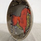 Hollow earthenware dish signed Gehel 50s/60s