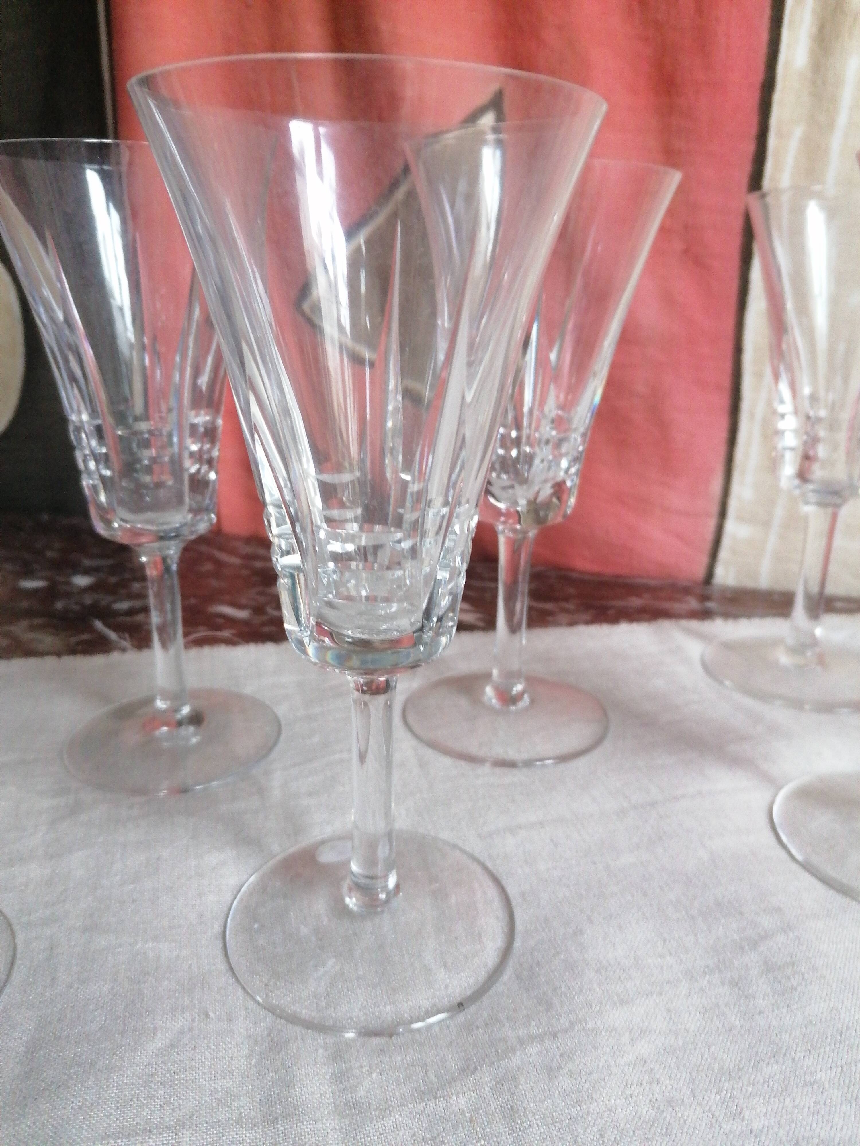 6 crystal champagne flutes