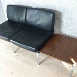Ensemble  de salon cuir noir Knoll 3 + 2 + 1 pl.