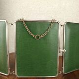 Miroir triptyque vert vintage