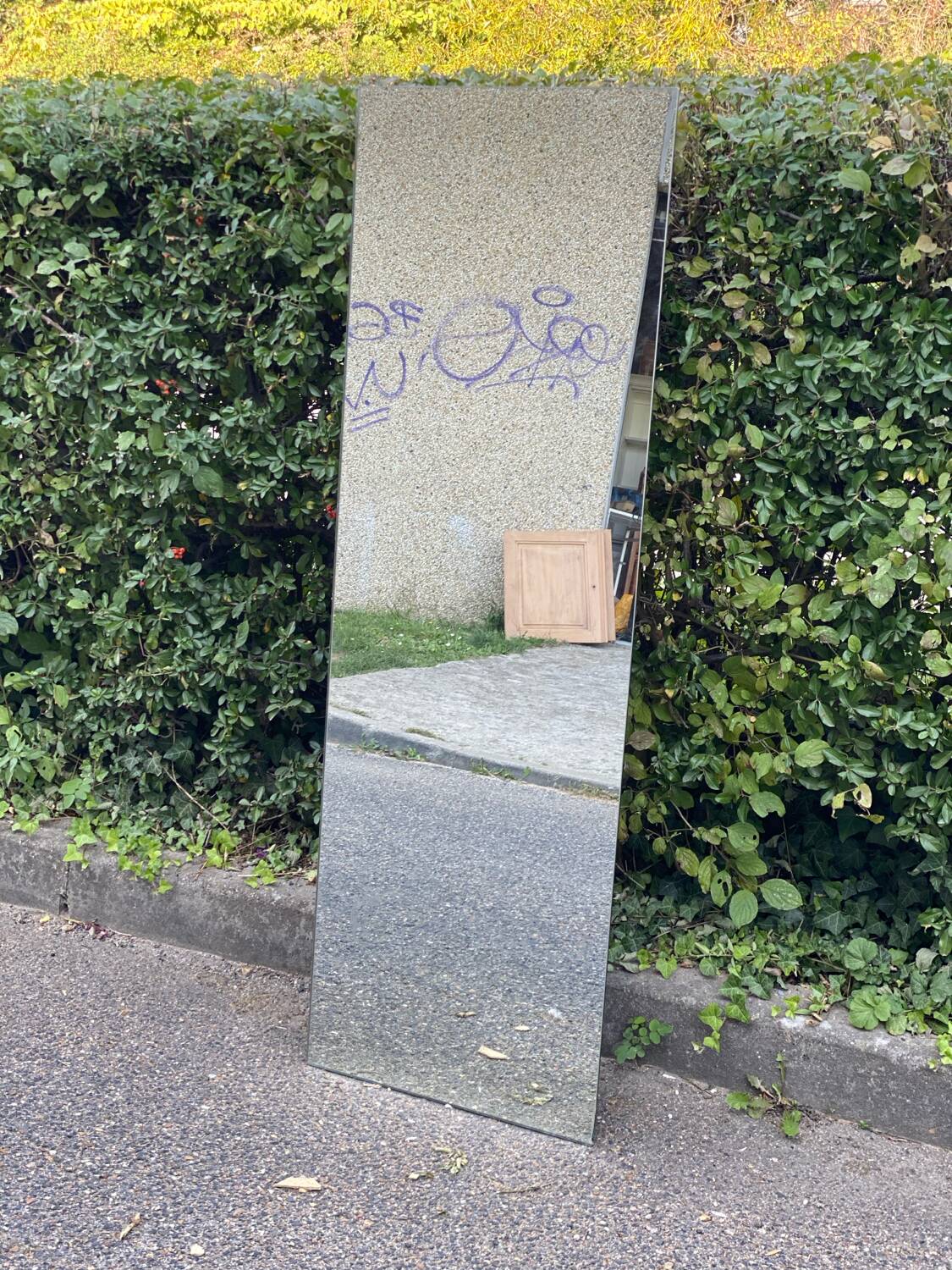 Vintage rectangular frameless mirror 50x150