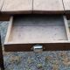 Oak farmhouse table nineteenth century feet spindles 2 drawers 199cm