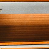 Vintage modular chest of drawers in teak and grey skaï, circa 60's