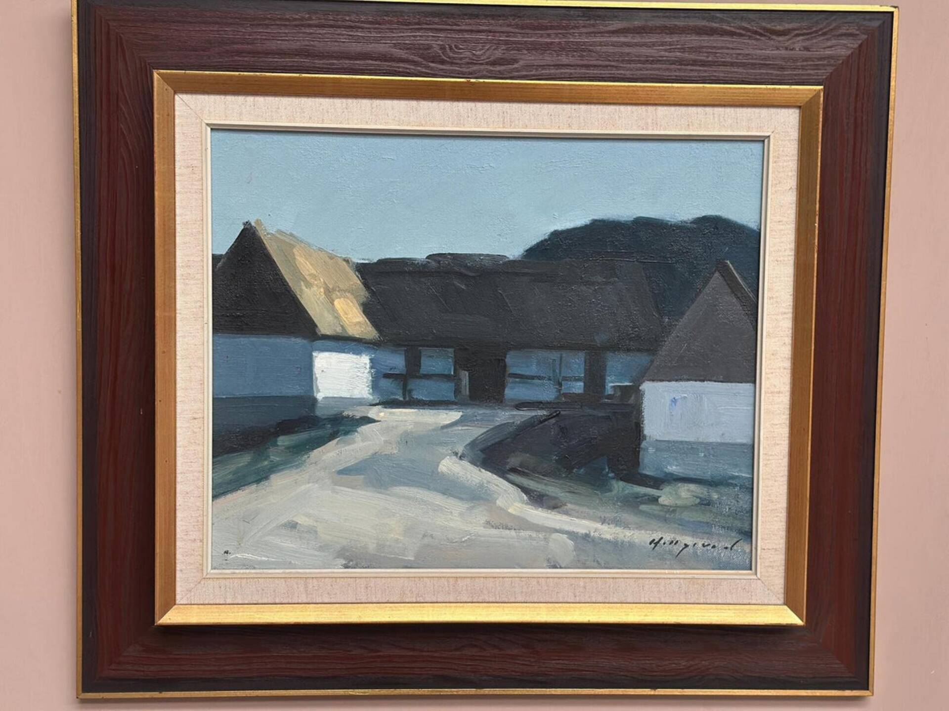 Huile sur toile suédoise – “Skånegård” par Bengt Hillgrund