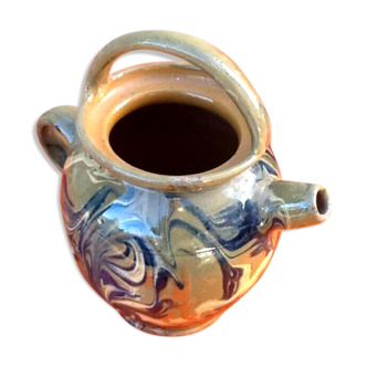 Water jug provençal glazed terracotta marbled effect 1940