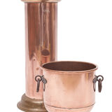 Copper planter and pedestal