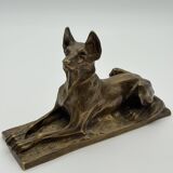 Bronze sculpture "German Shepherd" by Charles Virion (1865-1946)