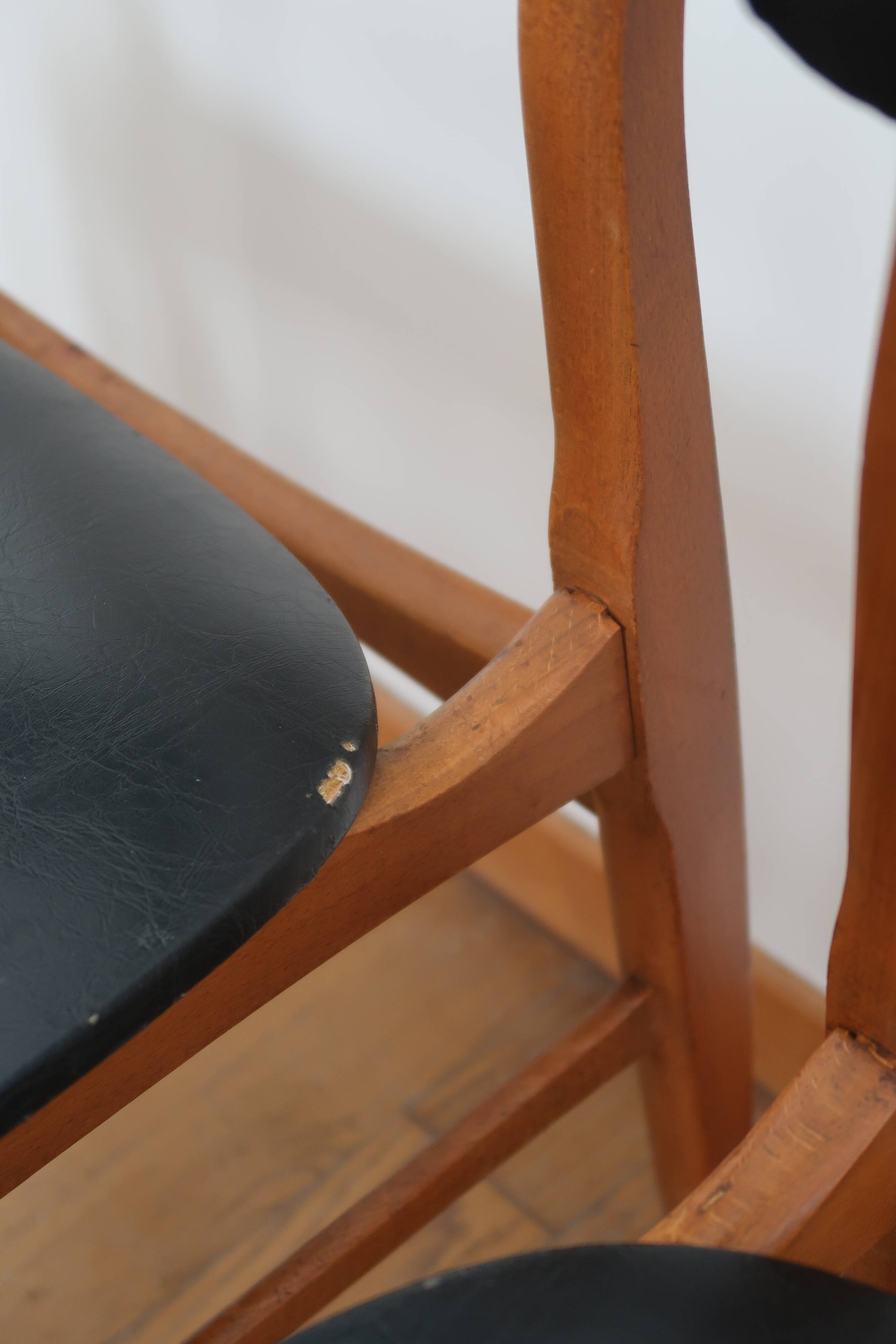 Lot de 6 chaises scandinaves skaï noir