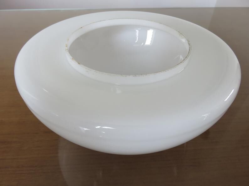 Sconce "half sphere" in white opaline 60/70 years