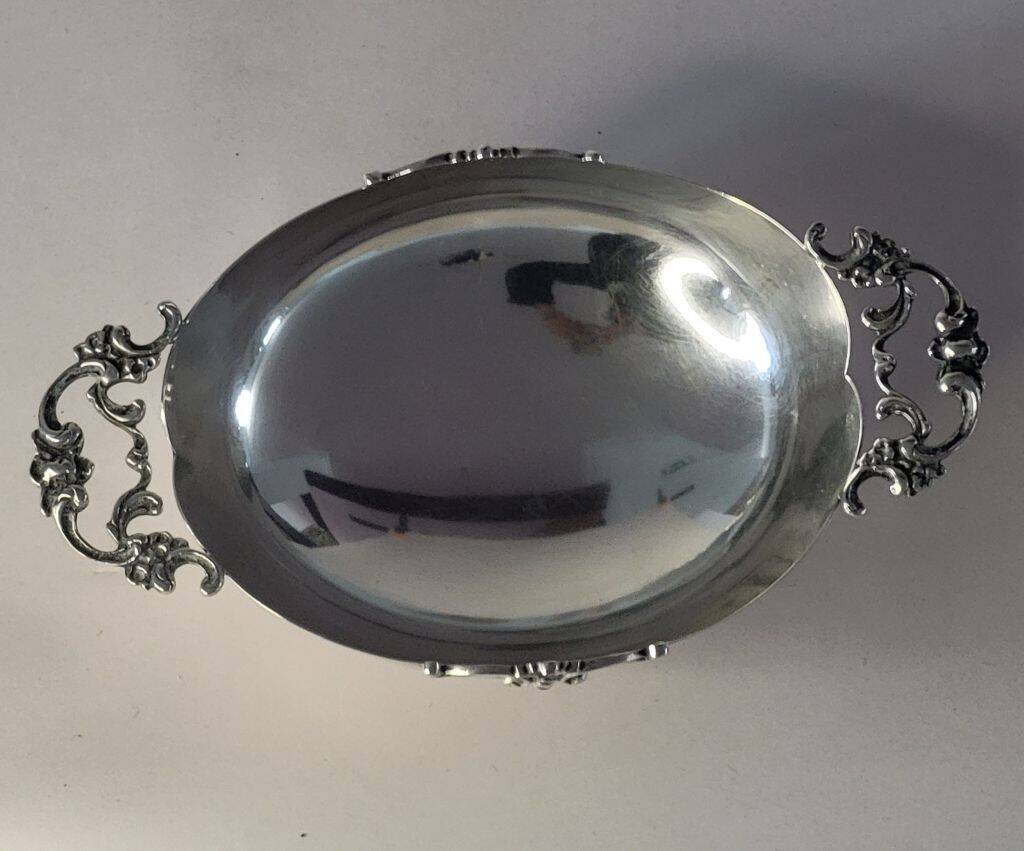 Italian 800 Silver Oval Footed Bowl