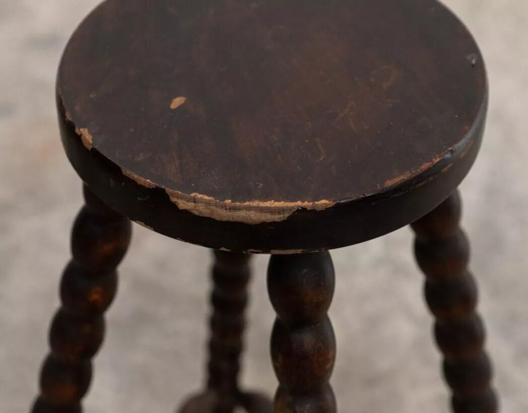 Ancienne paire de tabourets hauts en hêtre 1900