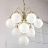 Vintage Orion Brass Ball Chandelier: Mid-Century Modern Sputnik Lighting
