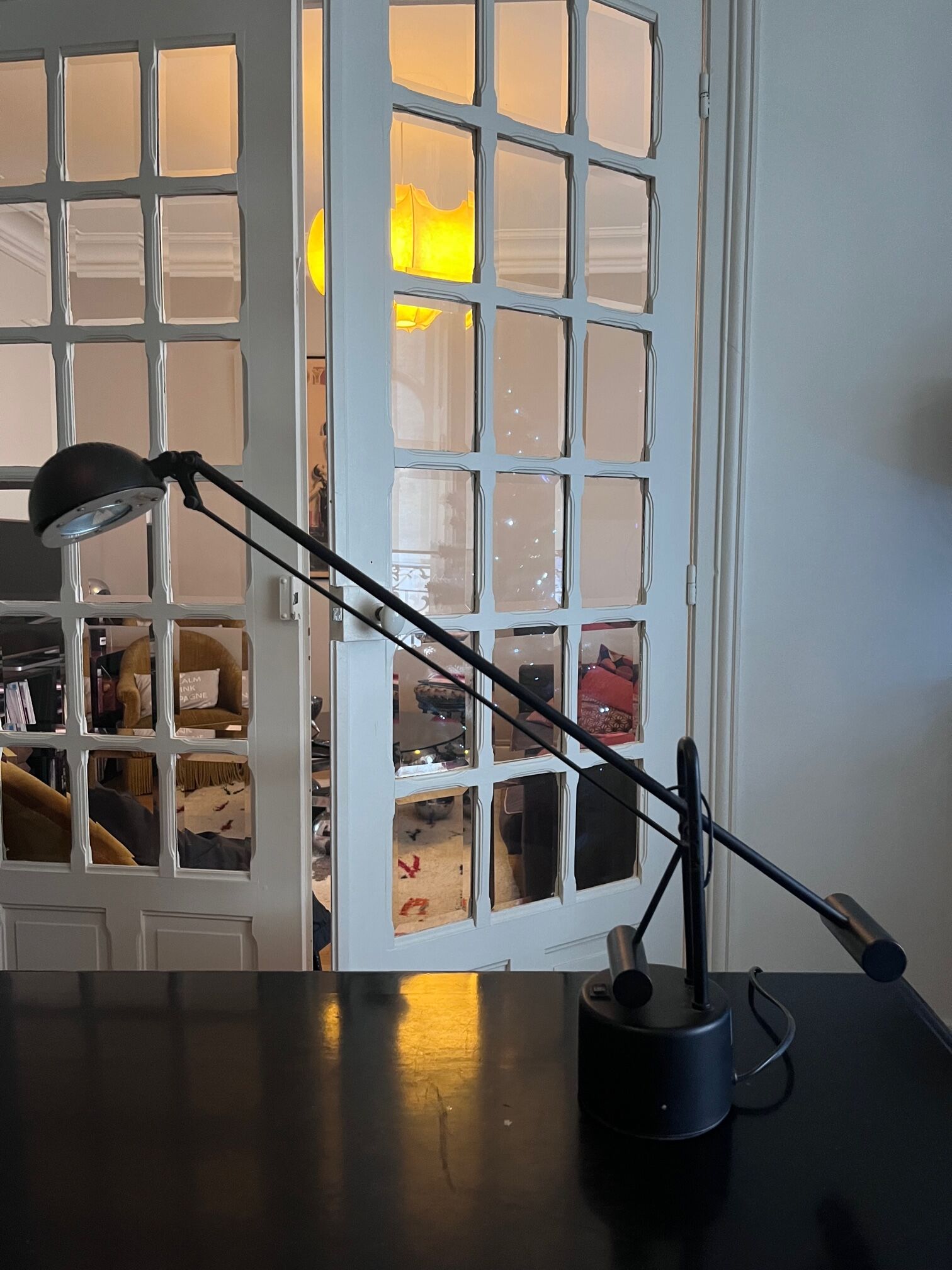 Articulated lamp with balance wheel 80s