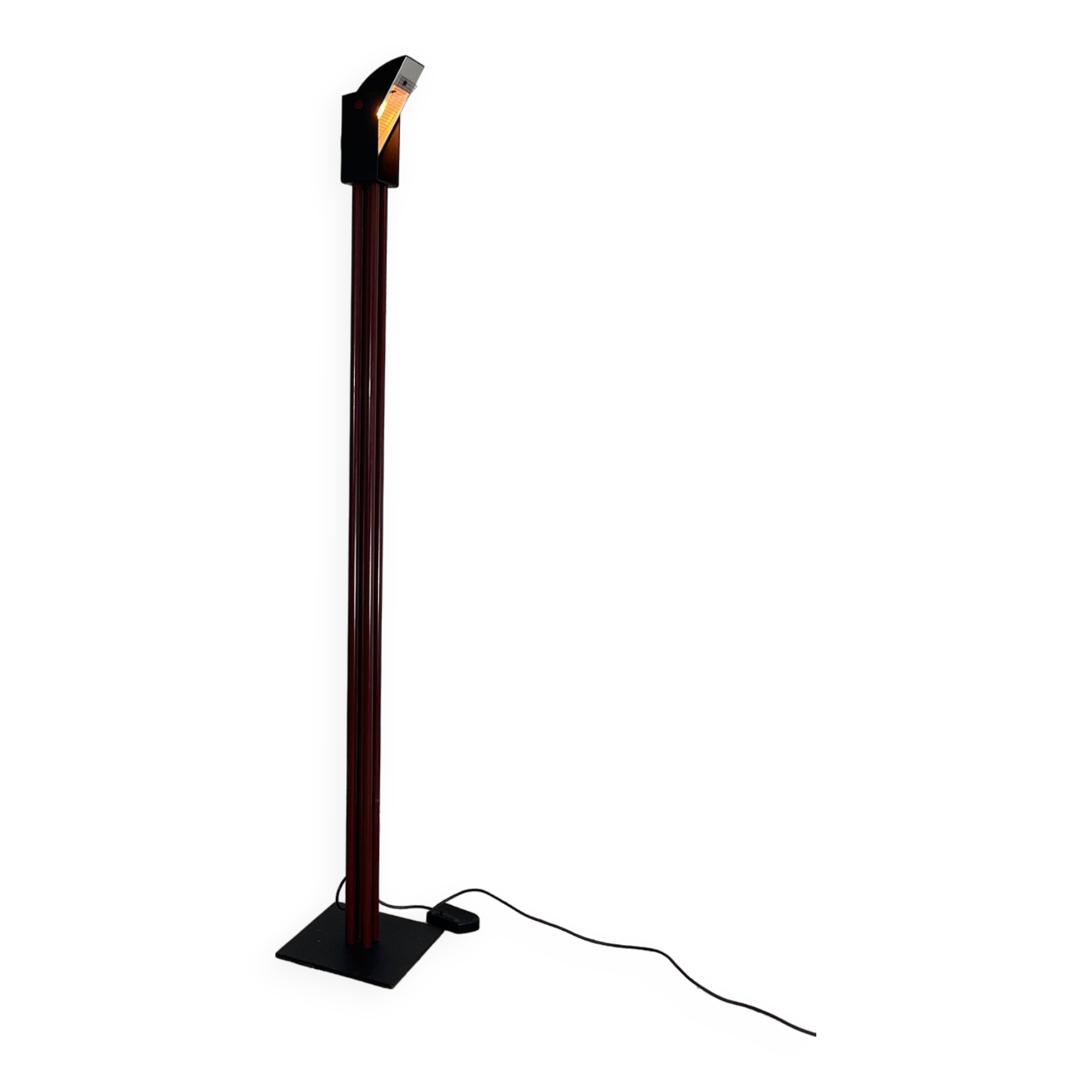 Halogen Red Black floor lamp, Italy, 1980s
