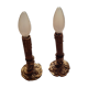 Pair of bronze bedside lamp, 19th