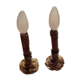Paire de lampe de chevet en bronze, 19 ème