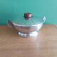 Art Deco sugar cream in silver metal