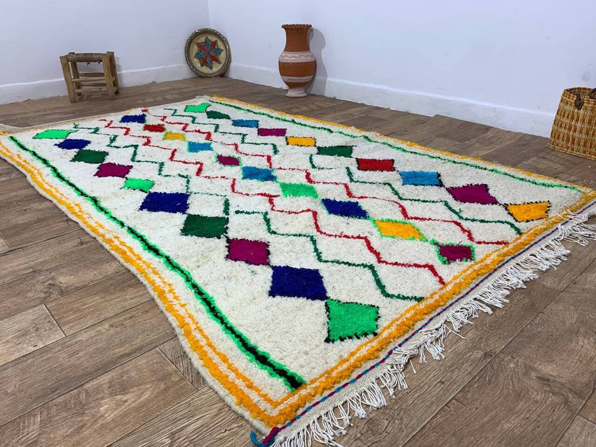 Tapis berbère marocain artisanal fait main 254 X 152 CM