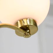 Mid-century Italian Brass and Opaline Chandelier