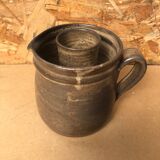 Old Vintage Brown Stoneware Carafe Refresher Pitcher