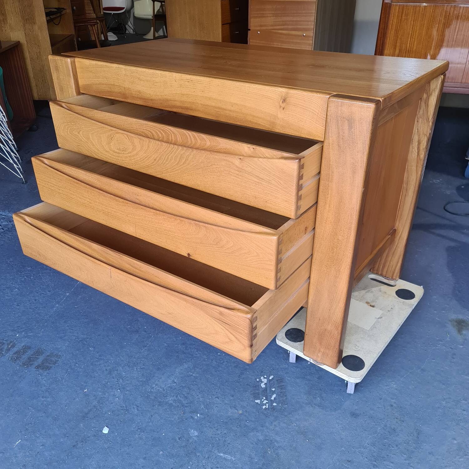 Vintage regain solid elm chest of drawers