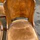 6 Art Deco gondola chairs in solid wood and brown suede
