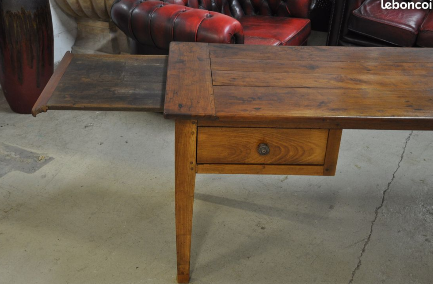 Old flat desk in cherry