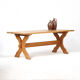 Large Oak Vintage Mid Century Brutalist dining table