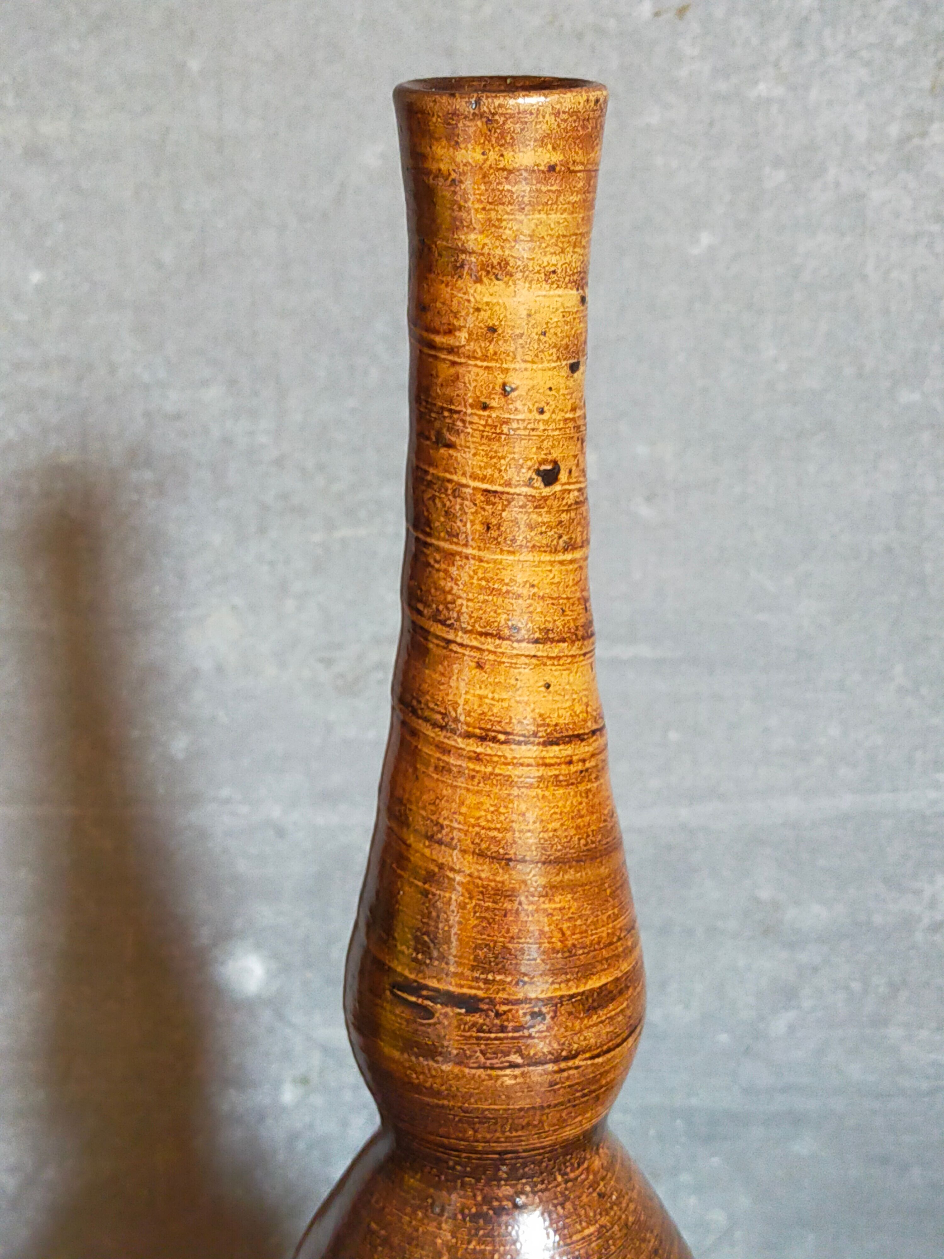 Potter's soliflore vase in vintage glazed stoneware