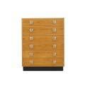 Danish pine veneer chest of drawers with six drawers, 1970s