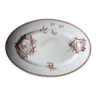 Oval sepia Oxford ironstone plate