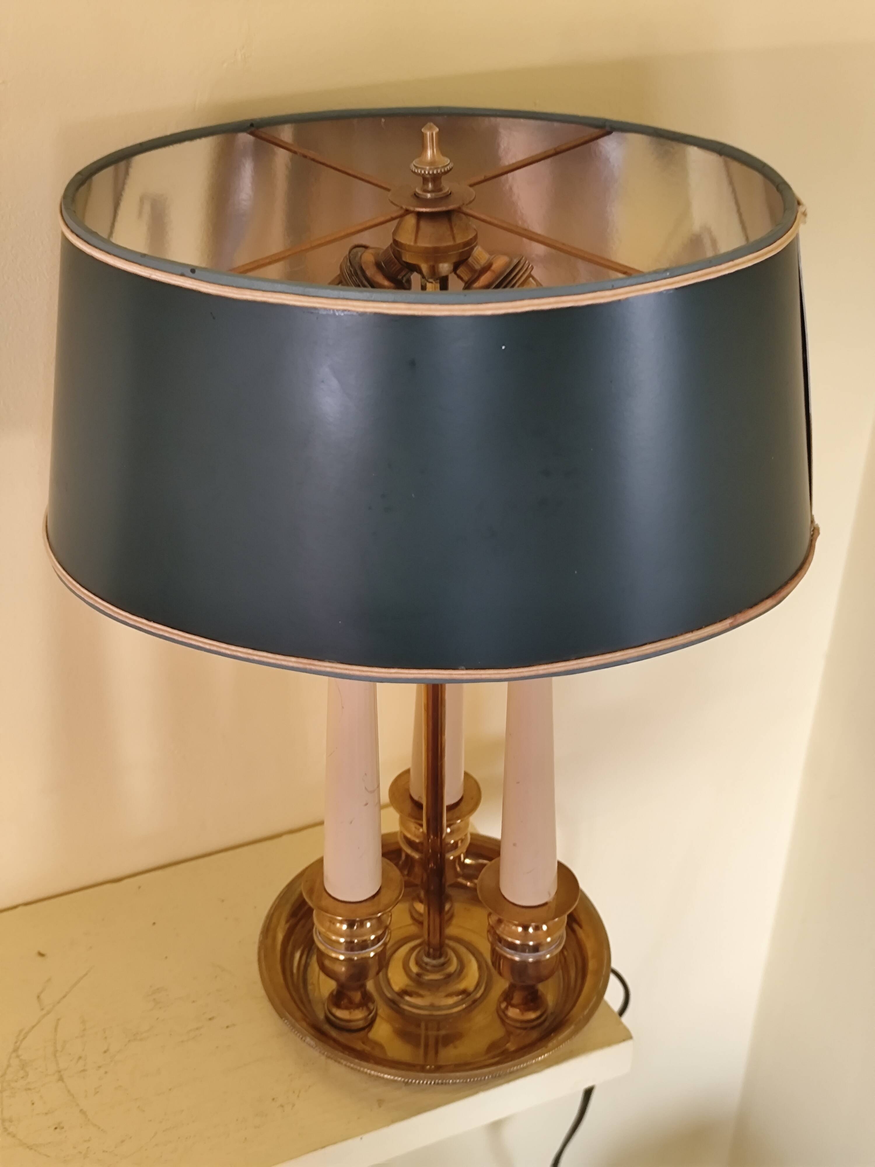 Empire style hot water bottle lamp - bronze and brass candle holder lamp
